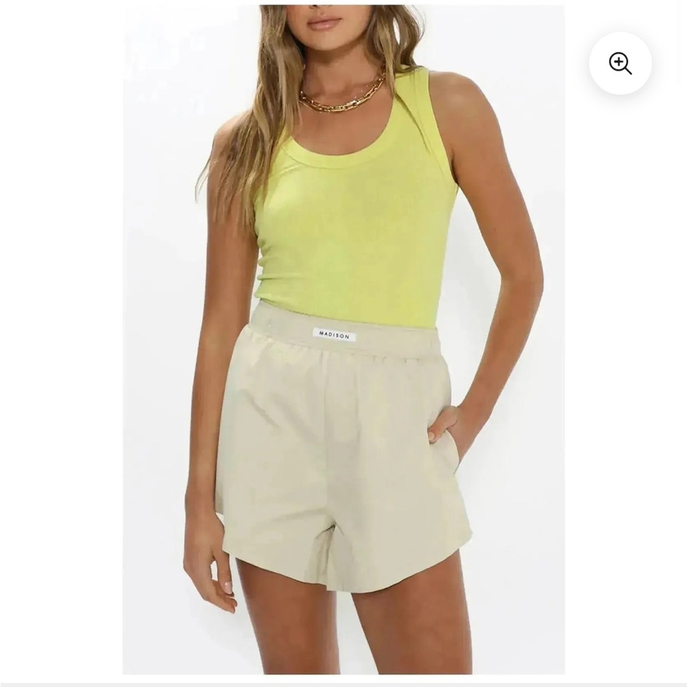 Madison The Label Sinclair Yellow Ribbed Tank Top